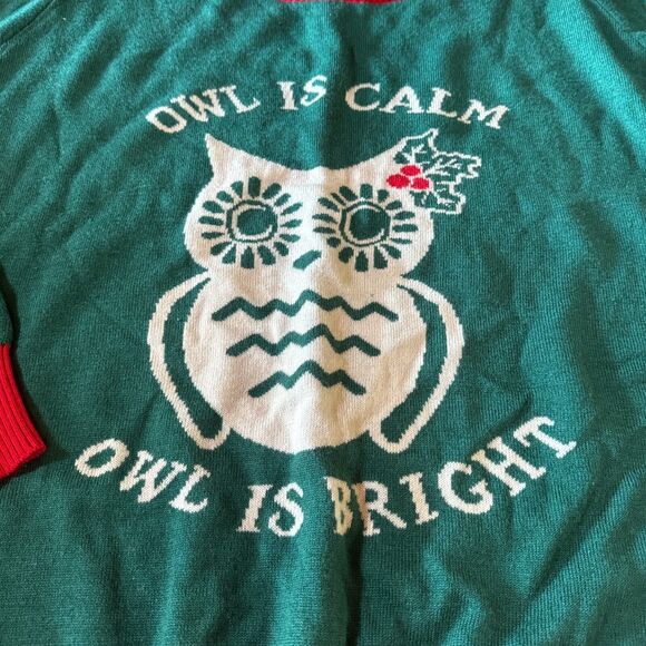 Tipsy Elves Christmas Sweater Size XXL 2X Owl is Calm Owl is Bright - Picture 3 of 7